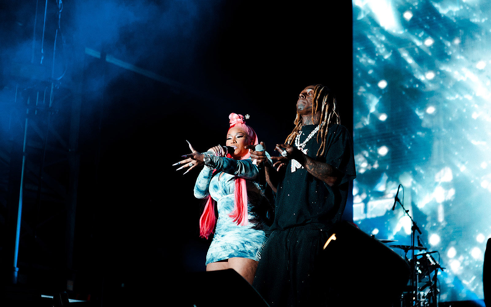 Rolling Loud Cali 2023 pics & videos: Travis Scott, Lil Wayne & Nicki Minaj, Justin Bieber, Ice Spice & more