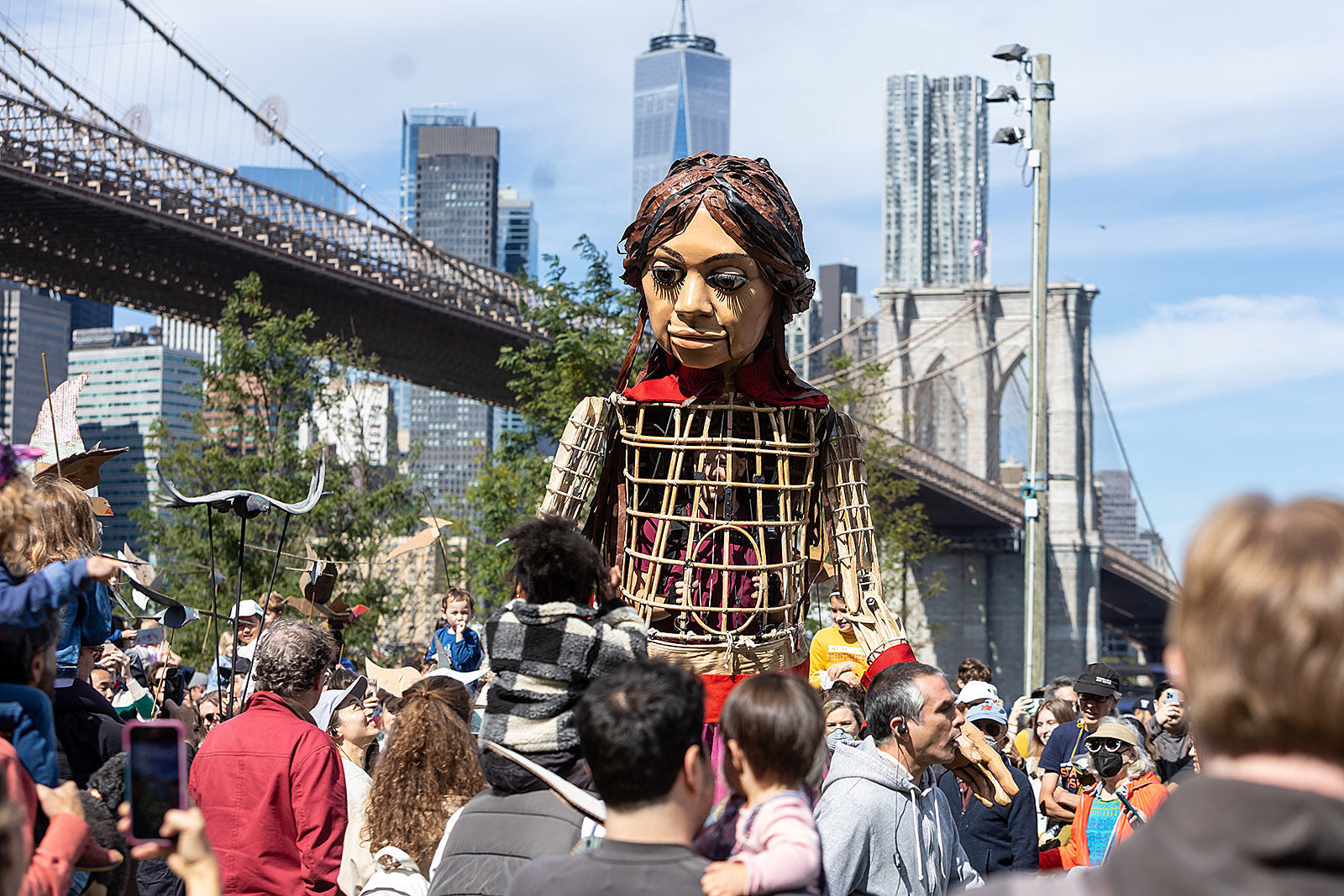 12 ft puppet Little Amal is walking in NYC (pics, video)
