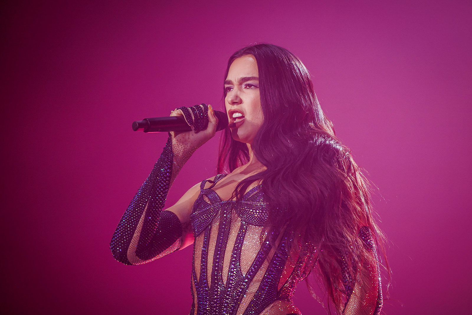 Dua Lipa playing surprise Times Square show right now
