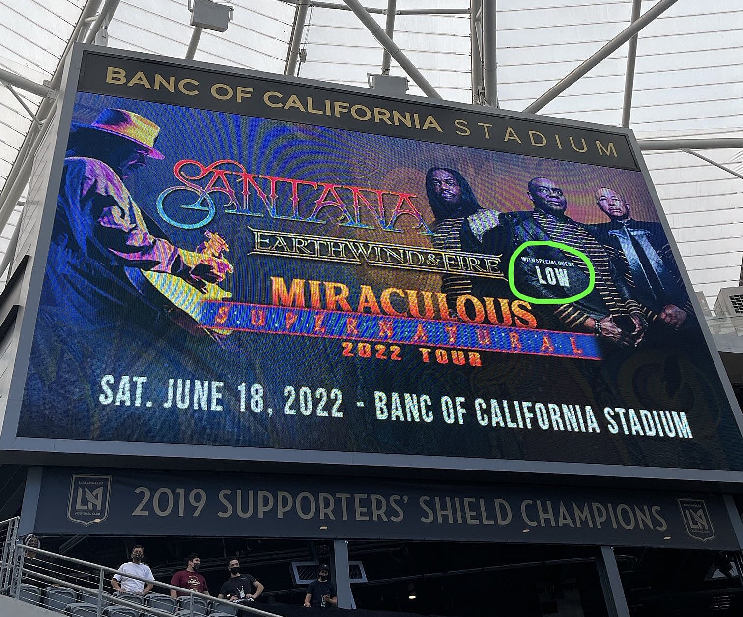 Low are opening for Santana and Earth Wind & Fire in Los Angeles? No.