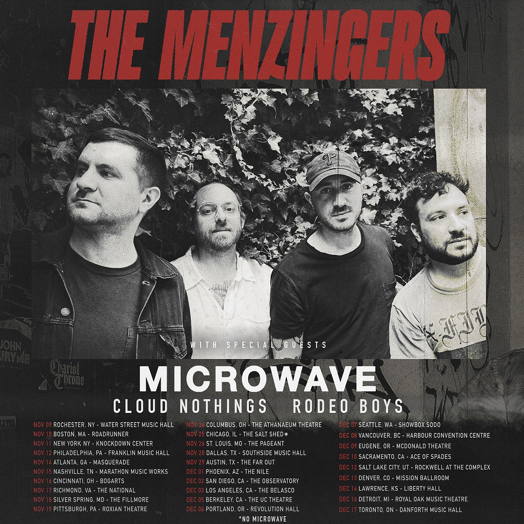 The Menzingers, Microwave, Cloud Nothings & Rodeo Boys’ NYC show on BV presale (password here)