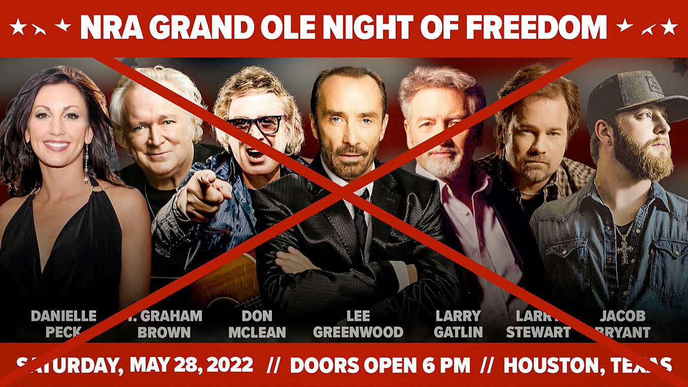 NRA convention concert cancelled after all performers drop off