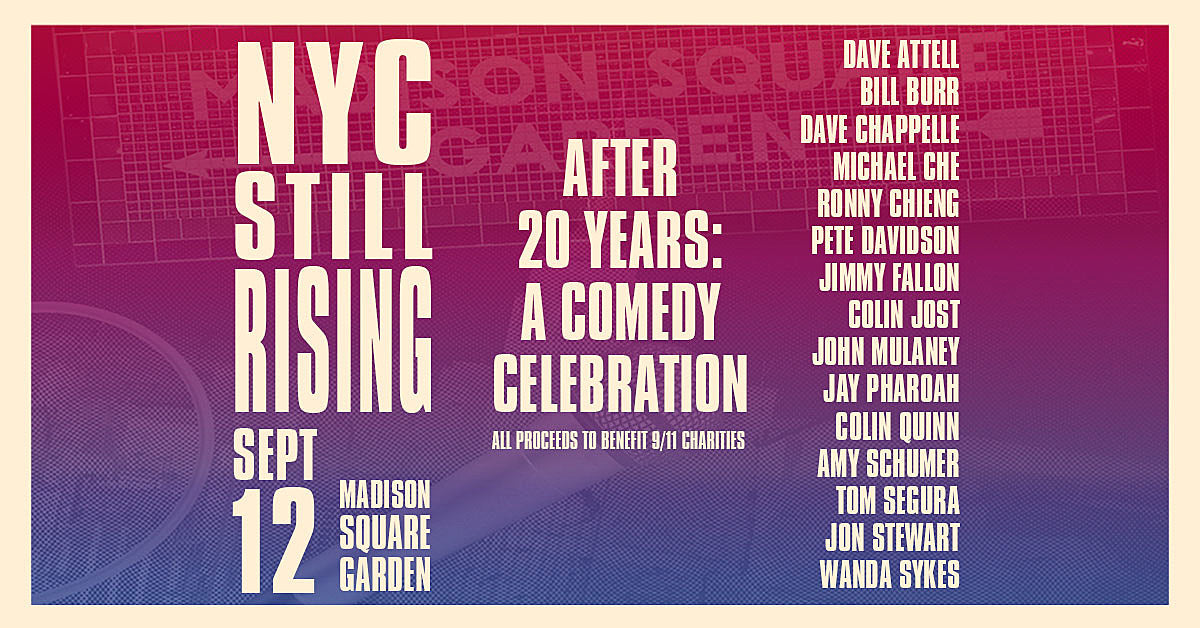 Jon Stewart, Pete Davidson, Dave Chappelle, Bill Burr & more team for 9/11 charity show at MSG