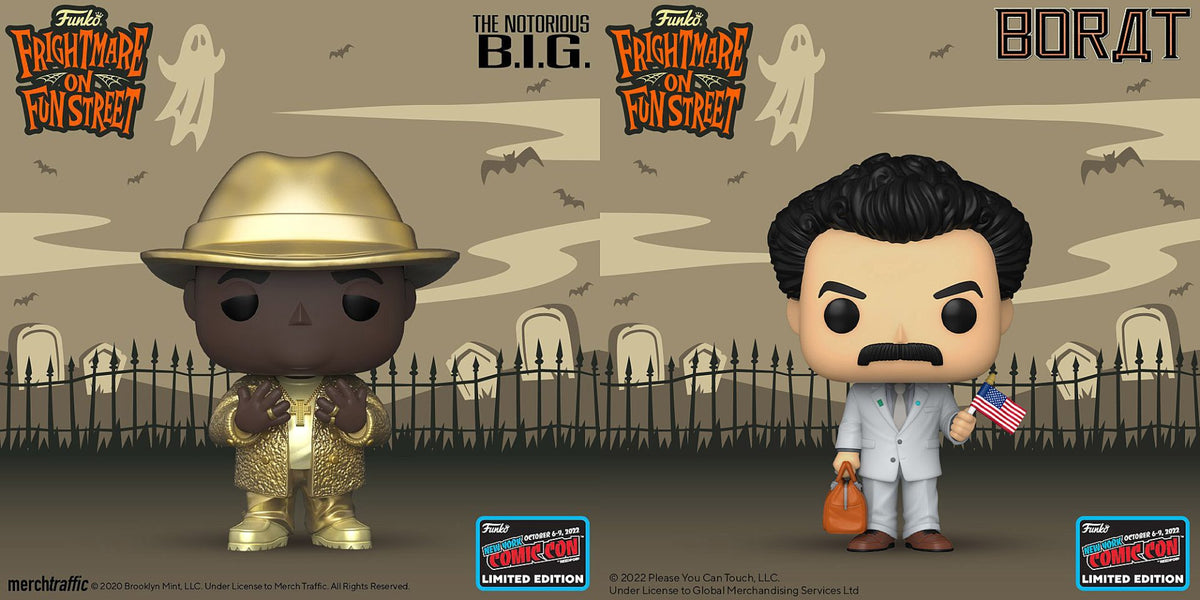 New York Comic Con 2022 Funko exclusives (Borat, golden Biggie, Pizza Rat & more)