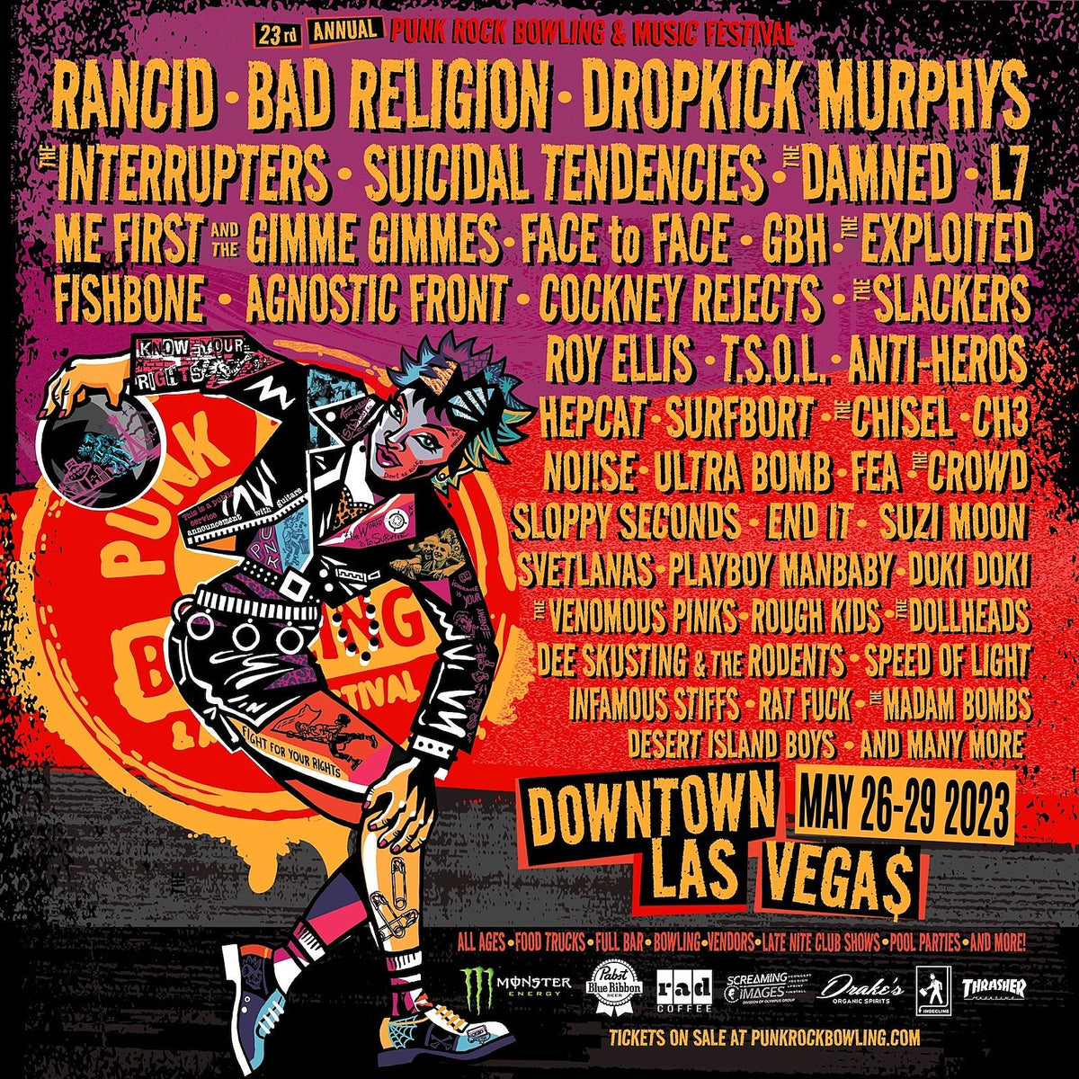 Punk Rock Bowling 2023 lineup (Rancid, Bad Religion, Dropkick Murphys, Interrupters & more)