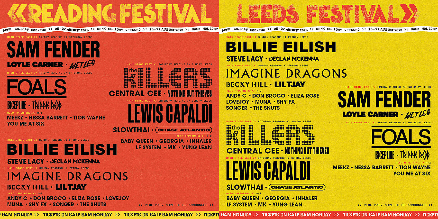 Reading & Leeds 2023: The Killers, Billie Eilish, Foals, more