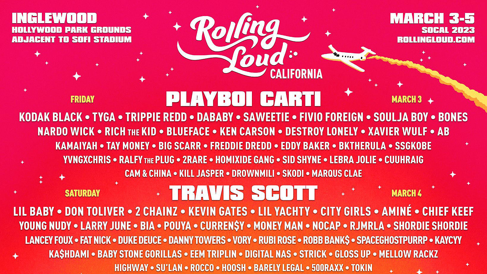 Rolling Loud 2023 California lineup (Playboi Carti, Travis Scott, Future, more)