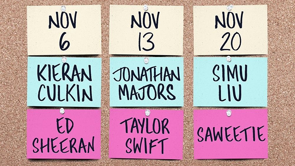 Taylor Swift, Ed Sheeran & Saweetie are SNL’s November musical guests