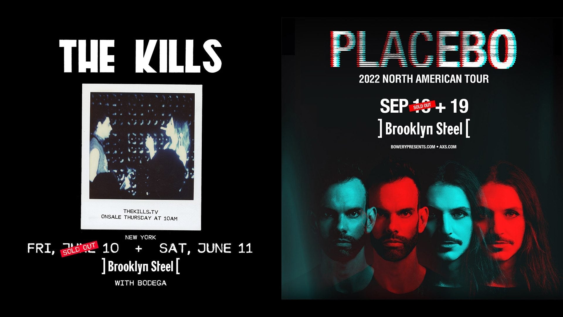 The Kills & Placebo’s NYC shows at Brooklyn Steel on BrooklynVegan Presale (password here)