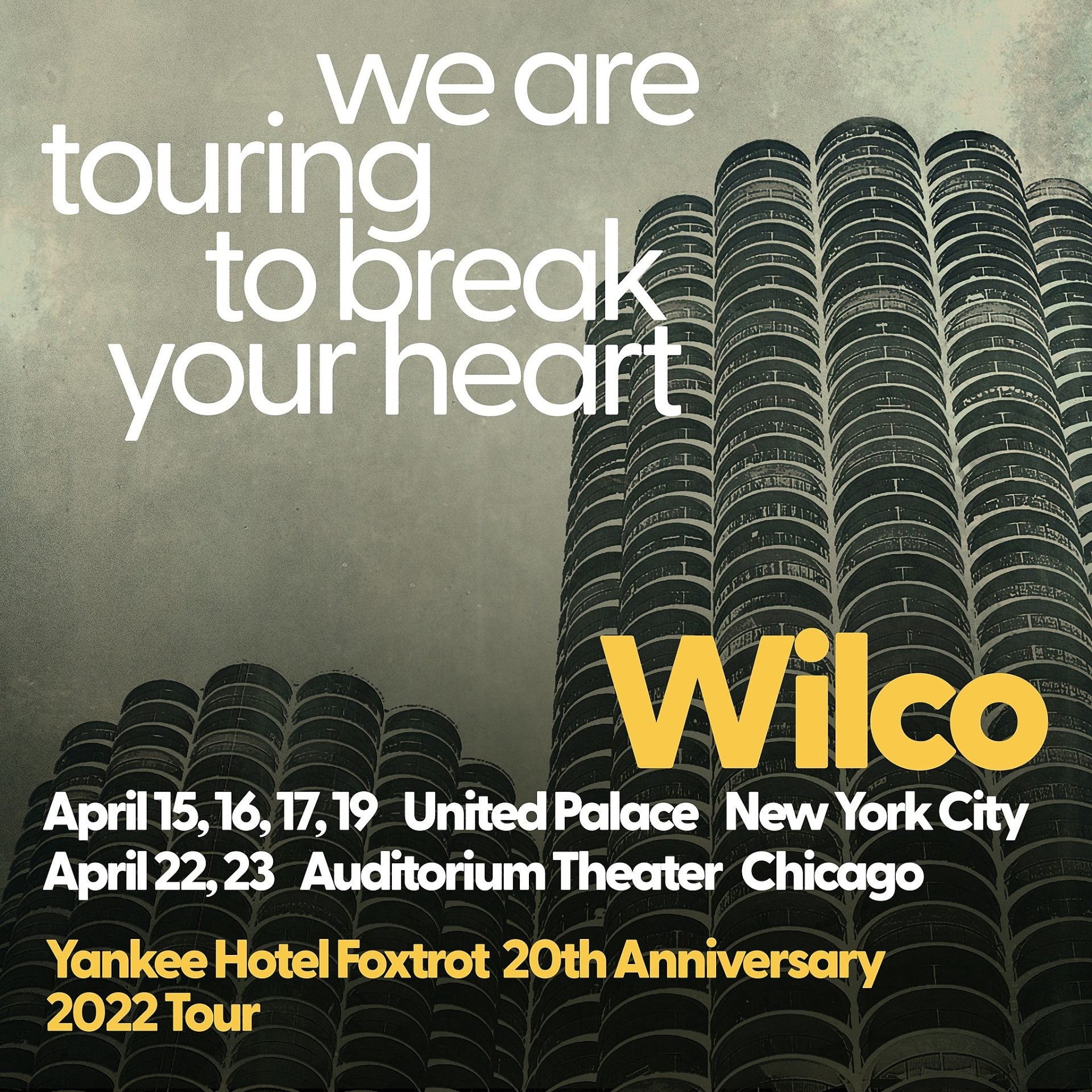 Wilco announce ‘Yankee Hotel Foxtrot’ 20th anniversary shows (BV Presale for NYC shows)
