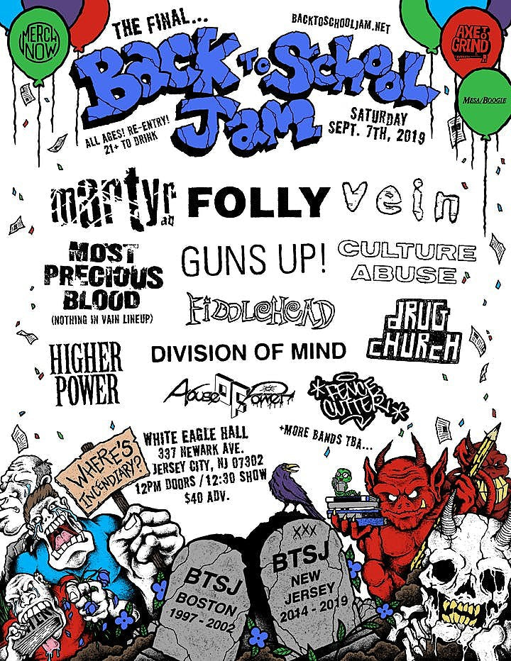 Back To School Jam 2019 lineup (Martyr AD, Folly, Vein, Culture Abuse, more)