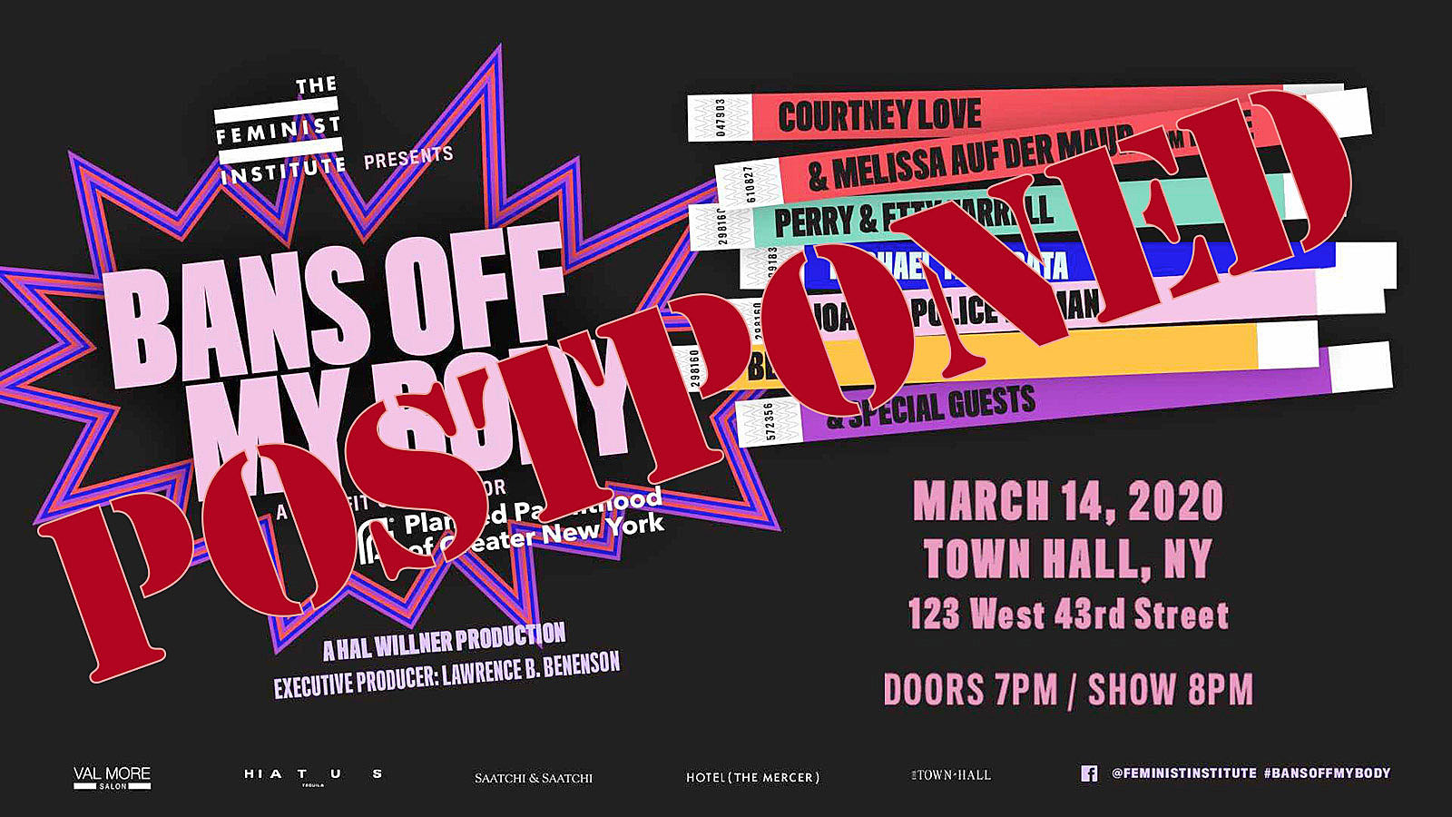 Planned Parenthood benefit w/ Courtney Love & Melissa Auf der Maur postponed over “public health concerns”