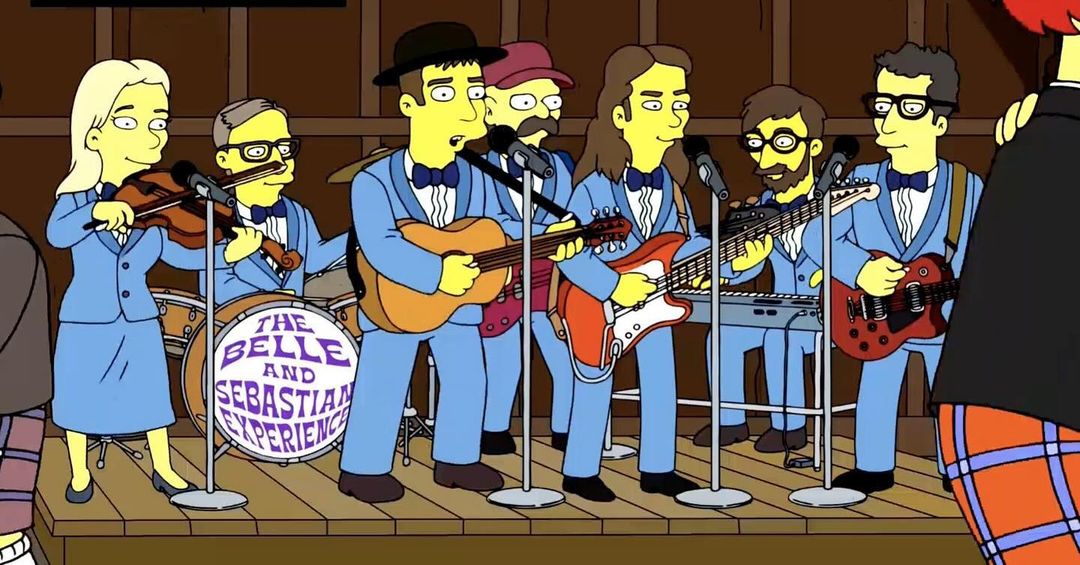 Belle and Sebastian were on ‘The Simpsons’ last night, sang “Willie and the Dream of Peat Bogs”