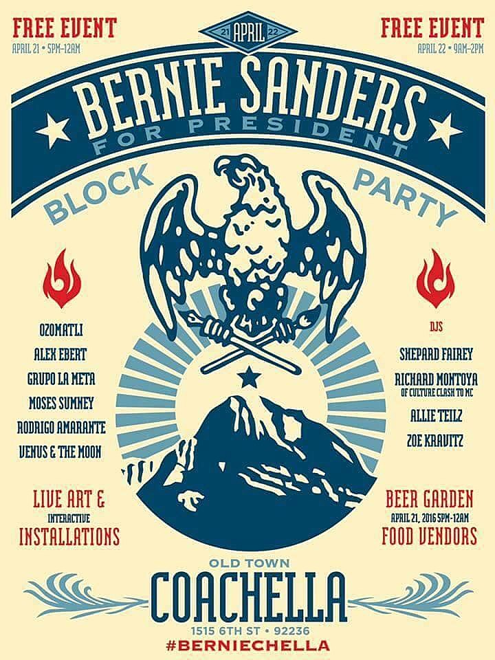 ‘Berniechella’ block party happening just outside Coachella fest this weekend with Shepard Fairey & more