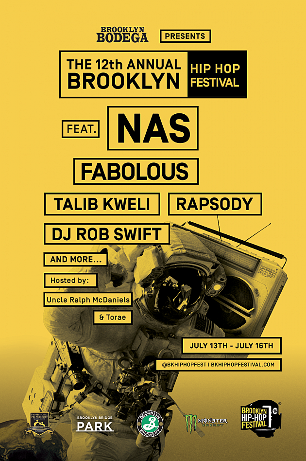 Brooklyn Hip Hop Festival 2016 lineup (Nas, Fabolous, Talib Kweli, Rapsody & more)