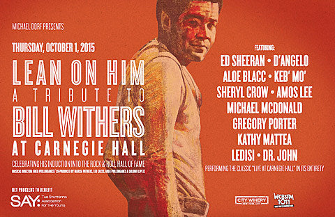 Bill Withers appearing at Carnegie Hall tribute featuring D’Angelo, Dr. John, Michael McDonald & more