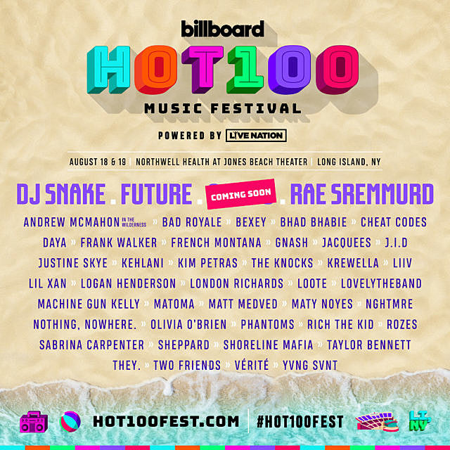 Billboard Hot 100 Fest 2018 lineup (DJ Snake, Future, Rae Sremmurd, more)