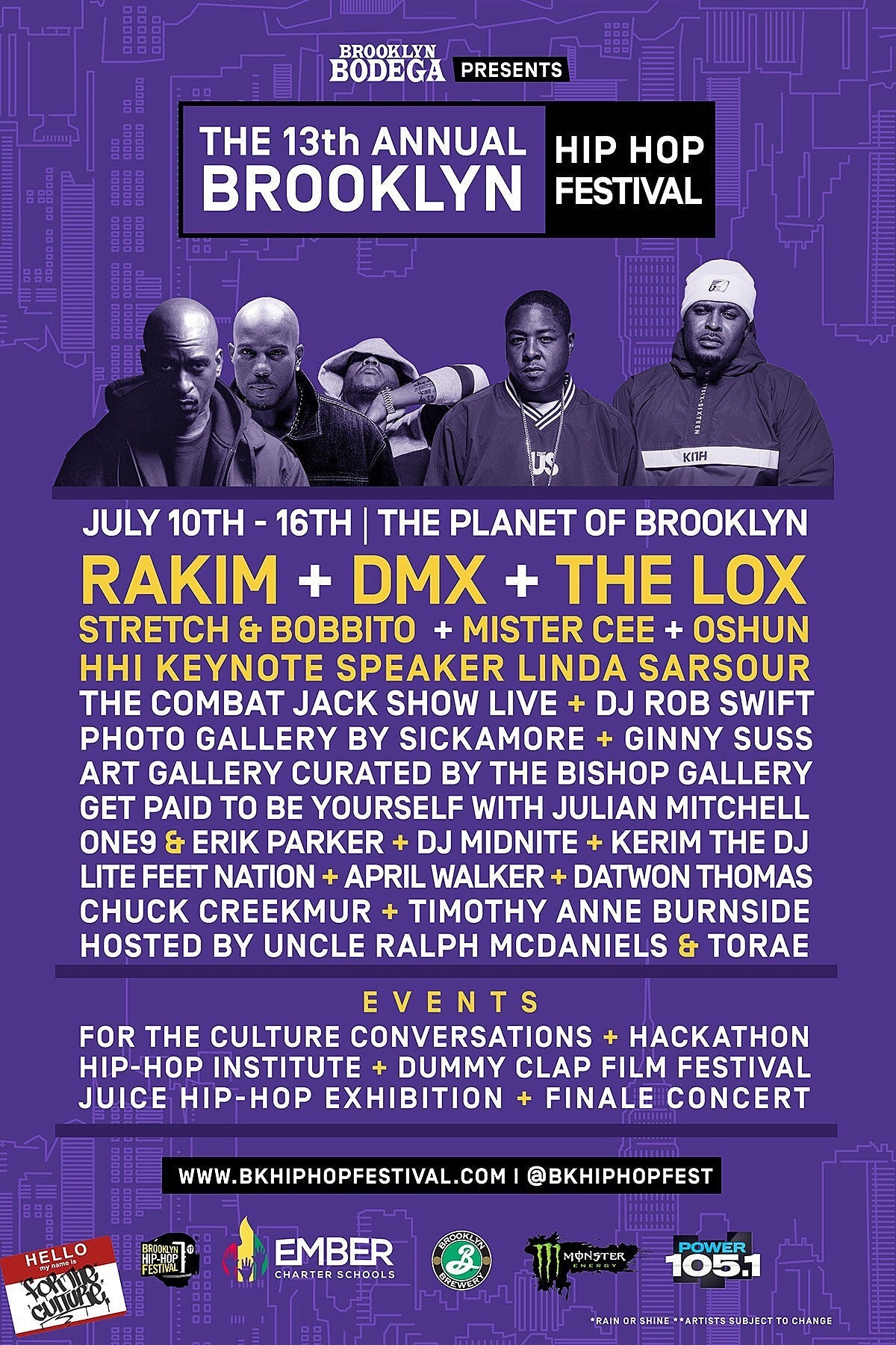 BK Hip Hop Fest 2017 lineup (DMX, The LOX, Stretch & Bobbito, OSHUN, more)