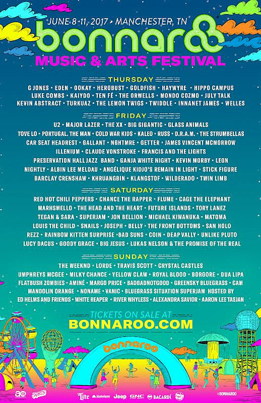 Bonnaroo 2017 single-day lineups