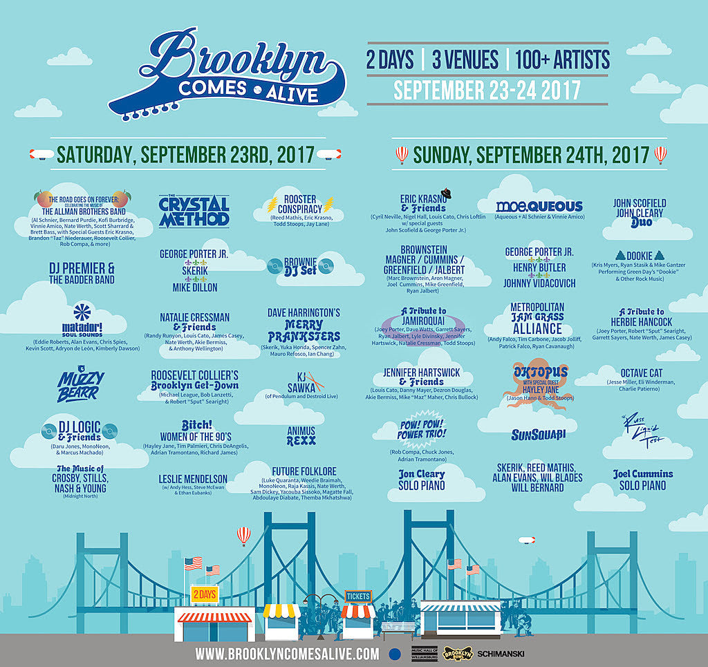 Brooklyn Comes Alive supergroup formations & daily lineups