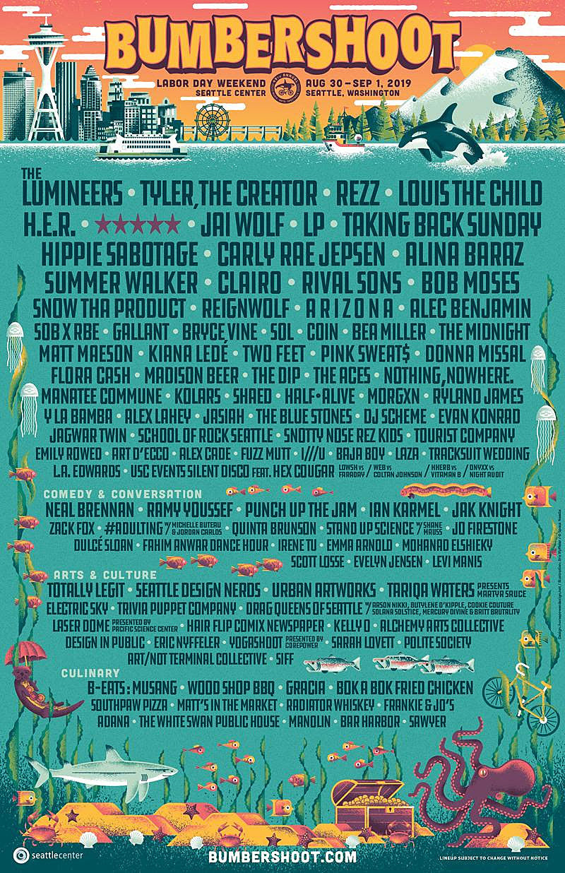Bumbershoot 2019 lineup (Tyler the Creator, H.E.R., Taking Back Sunday, more)