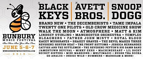 Bunbury Music Fest 2015 lineup (Black Keys, Snoop Dogg, Tame Impala, Decemberists, Brand New, FJM & more)