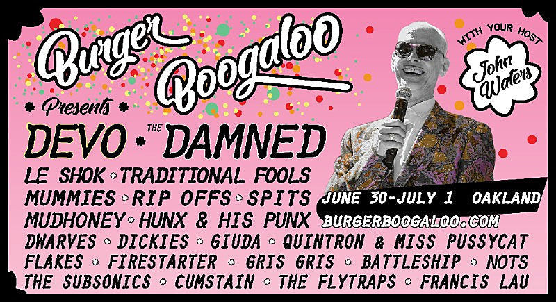 Burger Boogaloo 2018 lineup (Devo, The Damned, Mummies, Mudhoney & more)