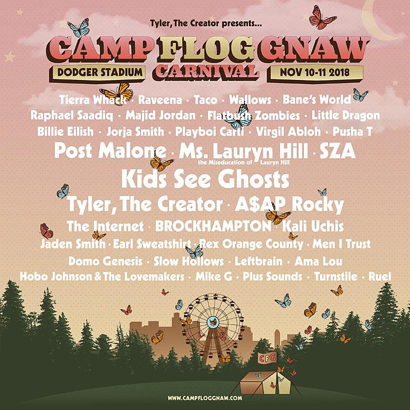 Camp Flog Gnaw 2018 lineup (Kids See Ghosts, Lauryn Hill, A$AP Rocky, SZA, more)