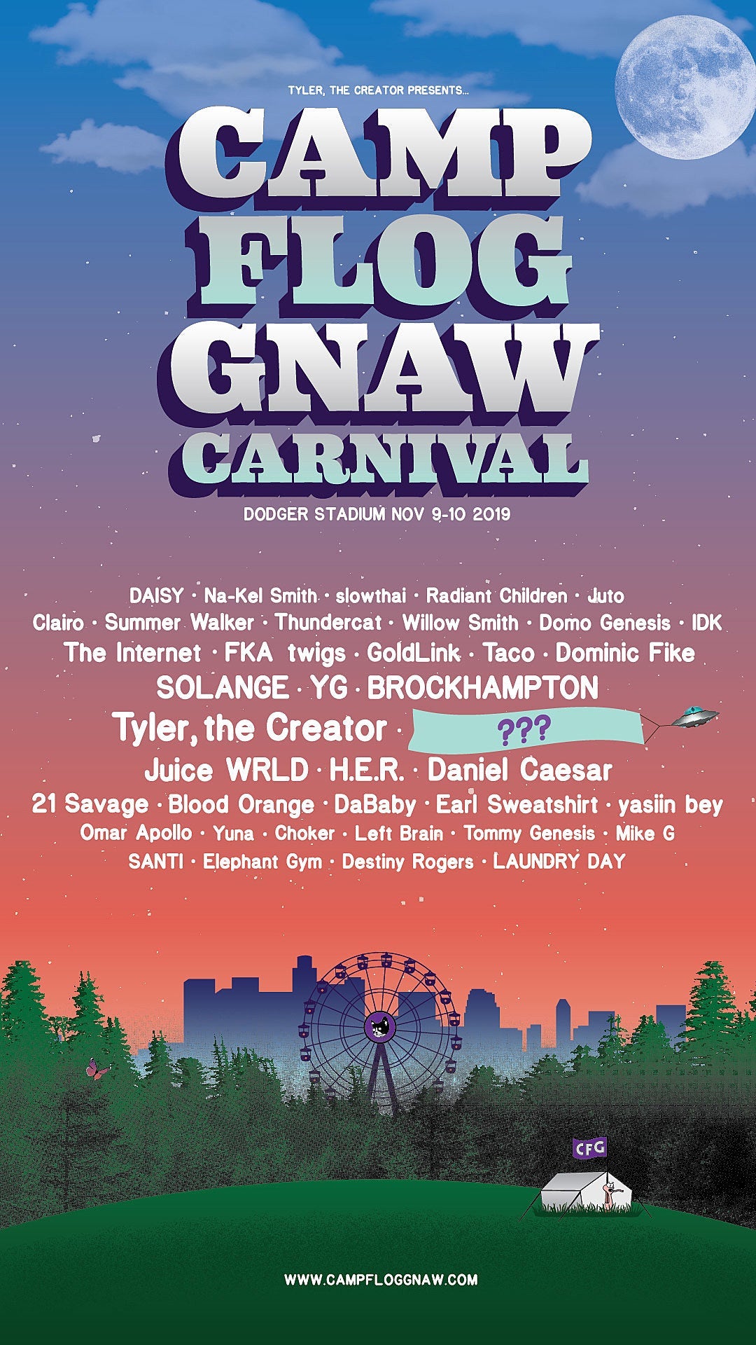 Camp Flog Gnaw 2019 lineup (Tyler, Earl, Solange, Brockhampton, H.E.R., more)