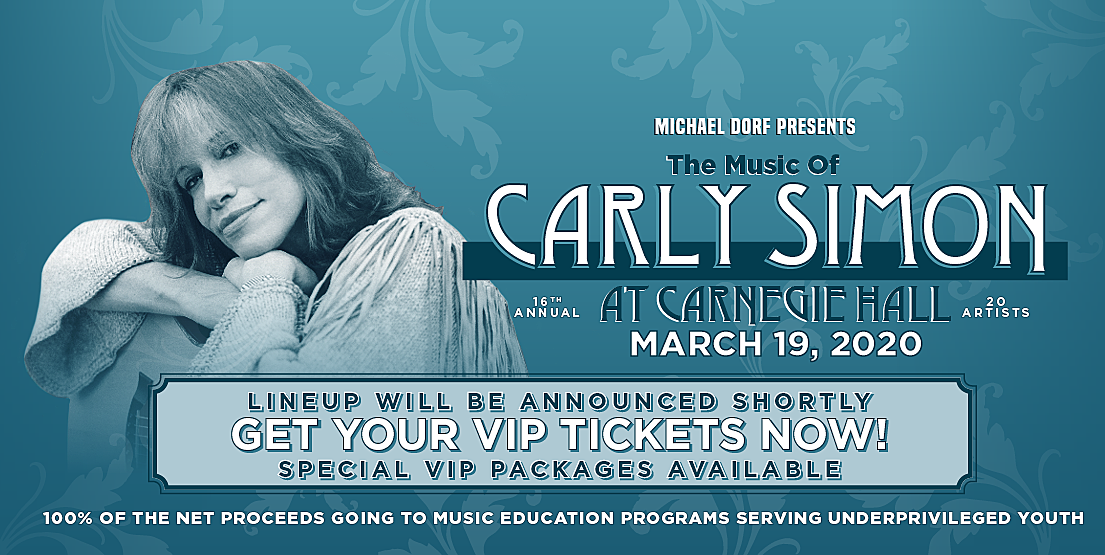 Carly Simon being honored at “Music of” benefit at Carnegie Hall