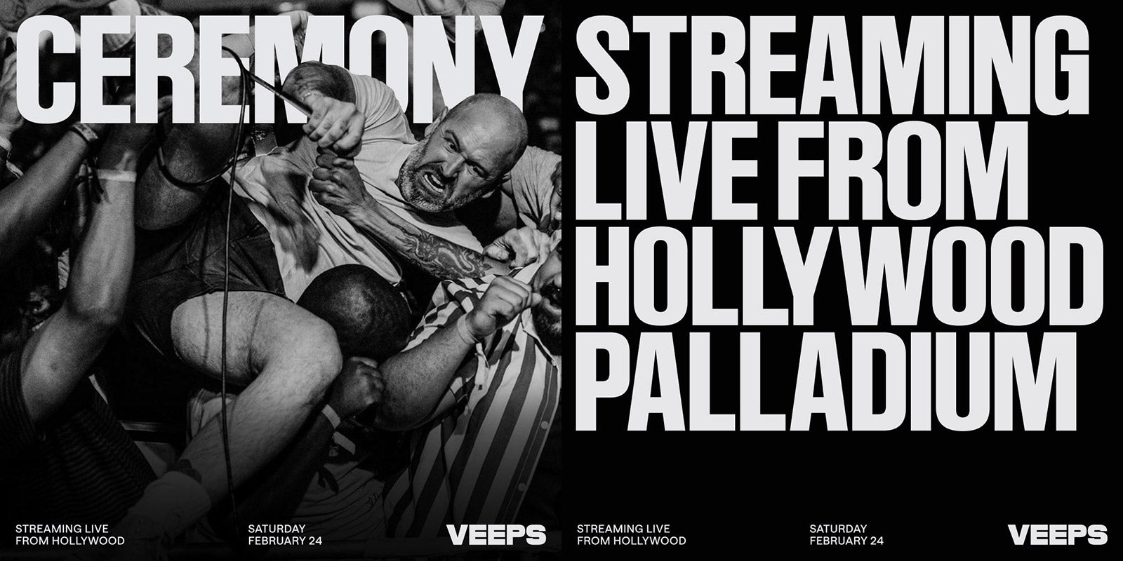 Ceremony streaming ‘Rohnert Park’ show from Hollywood Palladium, playing Tied Down pre-show