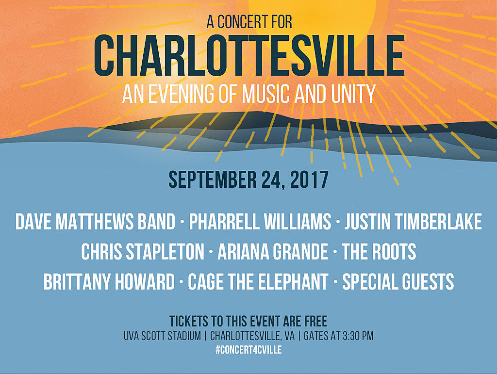 Concert for Charlottesville happening with Justin Timberlake, Chris Stapleton, Brittany Howard, more