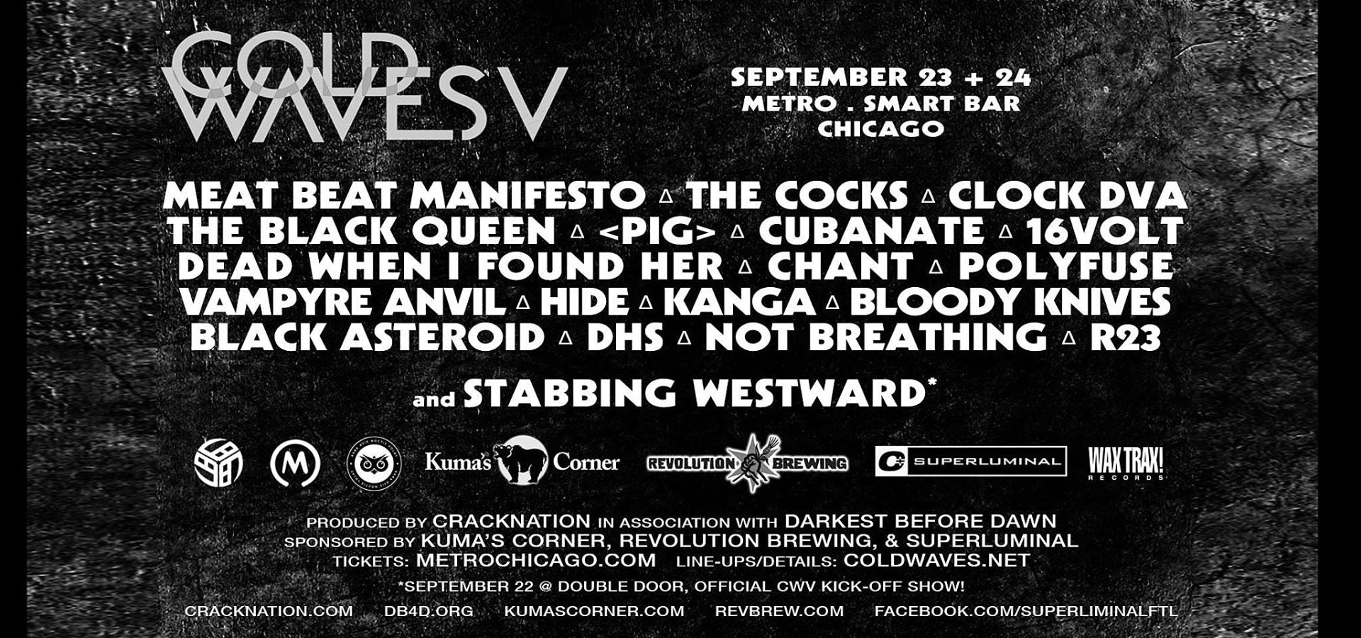 Meat Beat Manifesto, The Cocks, Clock DVA & more playing 2016 Cold Waves fest in Chicago (lineup & tix)