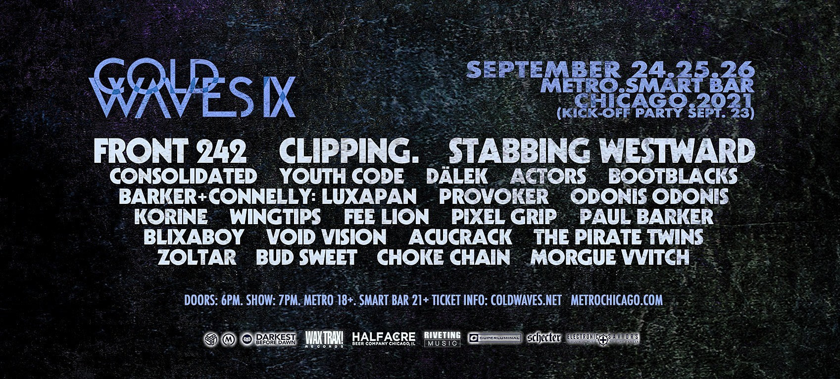 Cold Waves fest 2021: Front 242, CLIPPING. Stabbing Westward & more