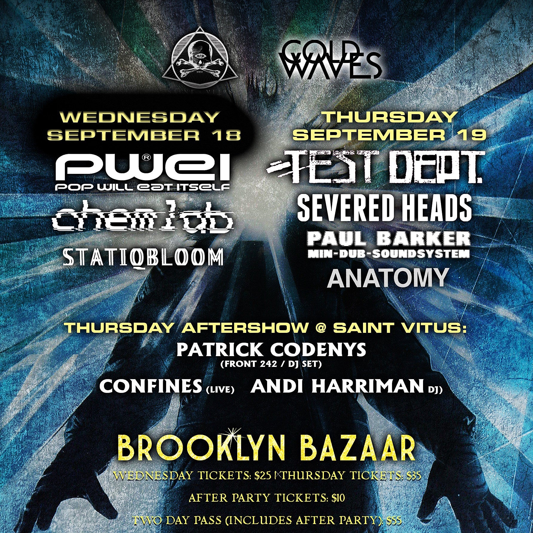 Cold Waves announces 2019 NYC, L.A. & Chicago lineups: PWEI, Test Dept, Chemlab, more