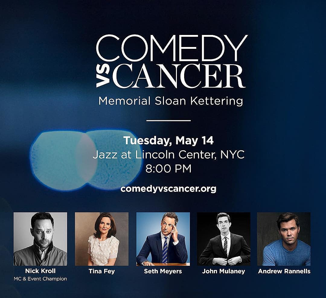 Tina Fey, Nick Kroll, John Mulaney, more appearing at NYC “Comedy vs. Cancer” fundraiser