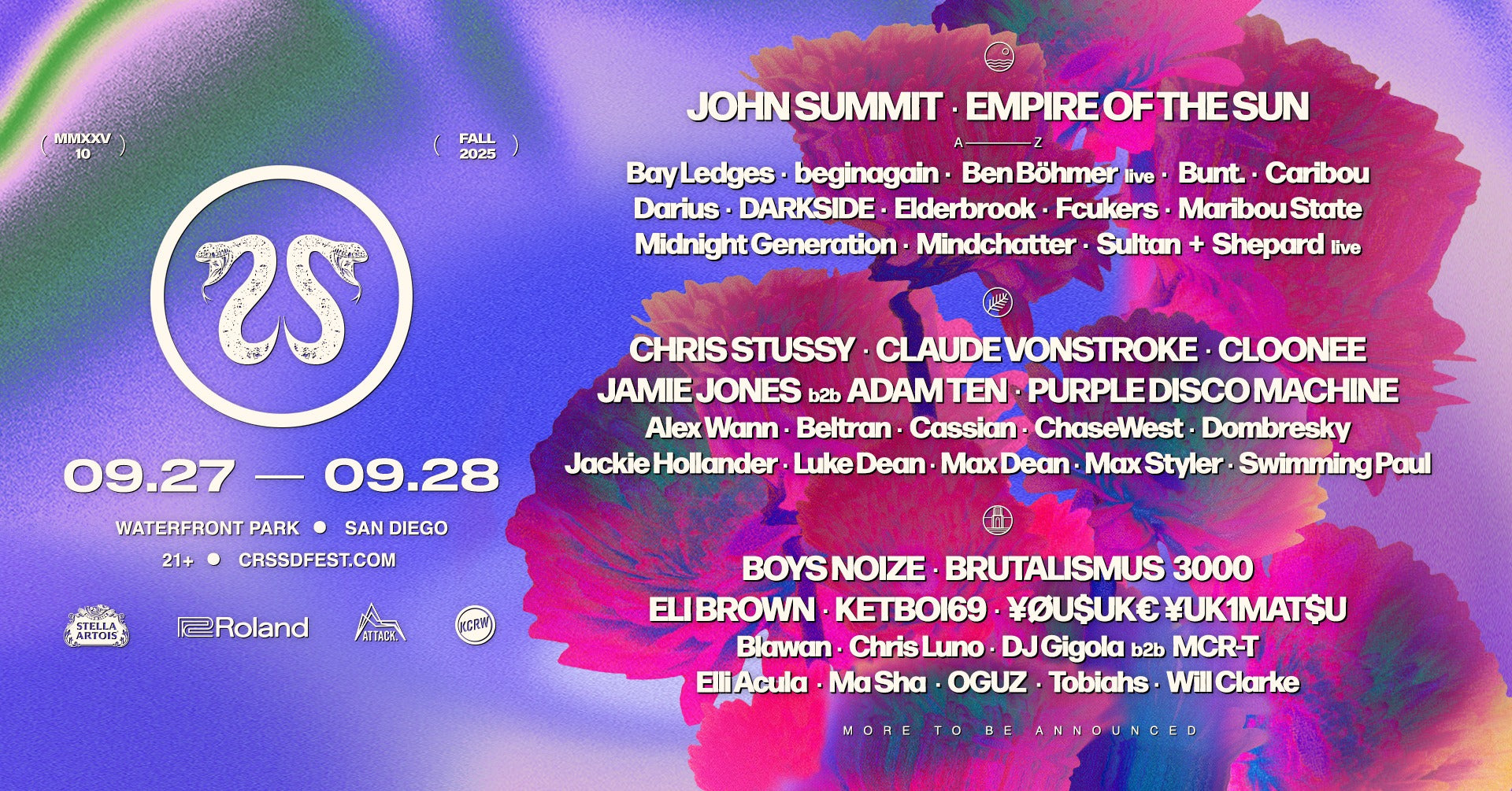 CRSSD Fest 2025: Caribou, DARKSIDE, John Summit, Boys Noize, more