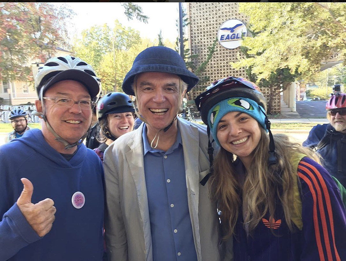 David Byrne rallied for voter turnout in North Carolina over the weekend