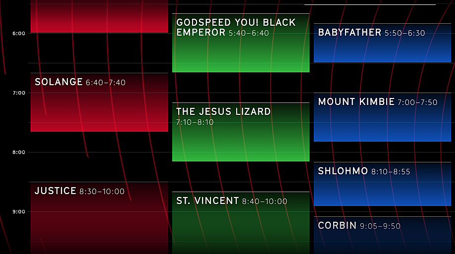 Day For Night 2017 schedule (Solange vs Jesus Lizard vs Mount Kimbie?)