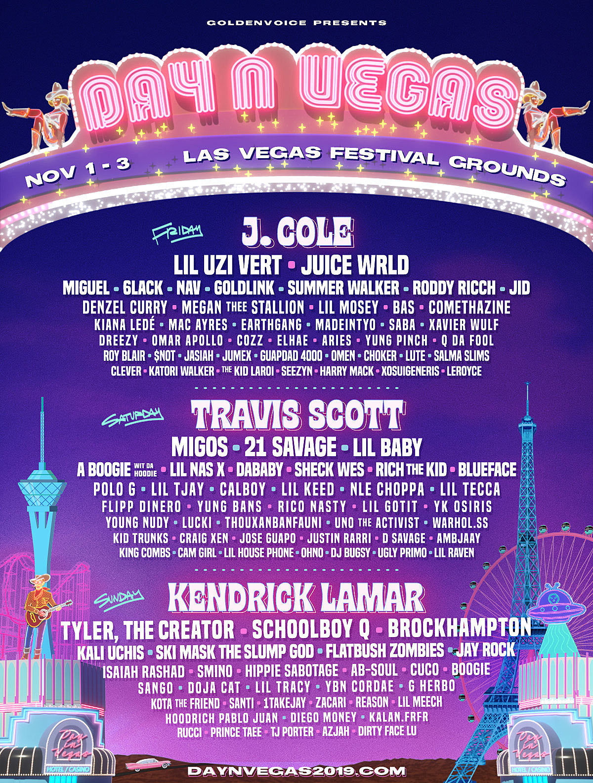 Day N Vegas announces 2019 lineup (Kendrick Lamar, Travis Scott, more)
