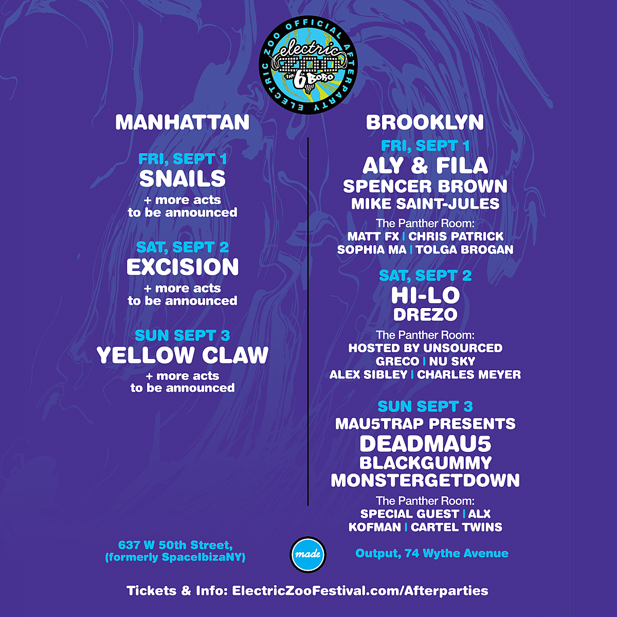 Electric Zoo announces 2017 set times and afterparties