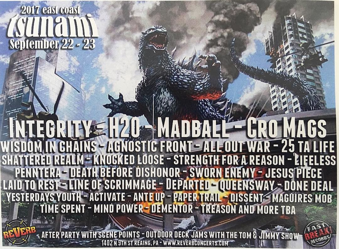 East Coast Tsunami 2017 lineup (Integrity, H2O, Madball, Cro-Mags, Agnostic Front, more)