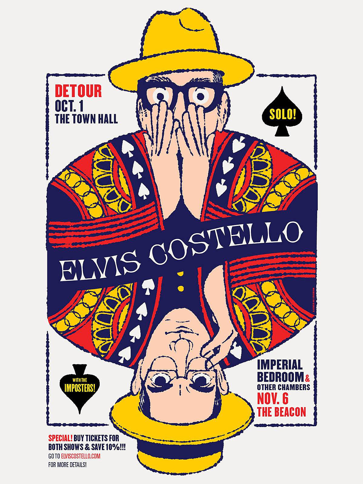 Elvis Costello playing solo NYC show before “Imperial Bedroom and Other Chambers” tour w/ The Imposters