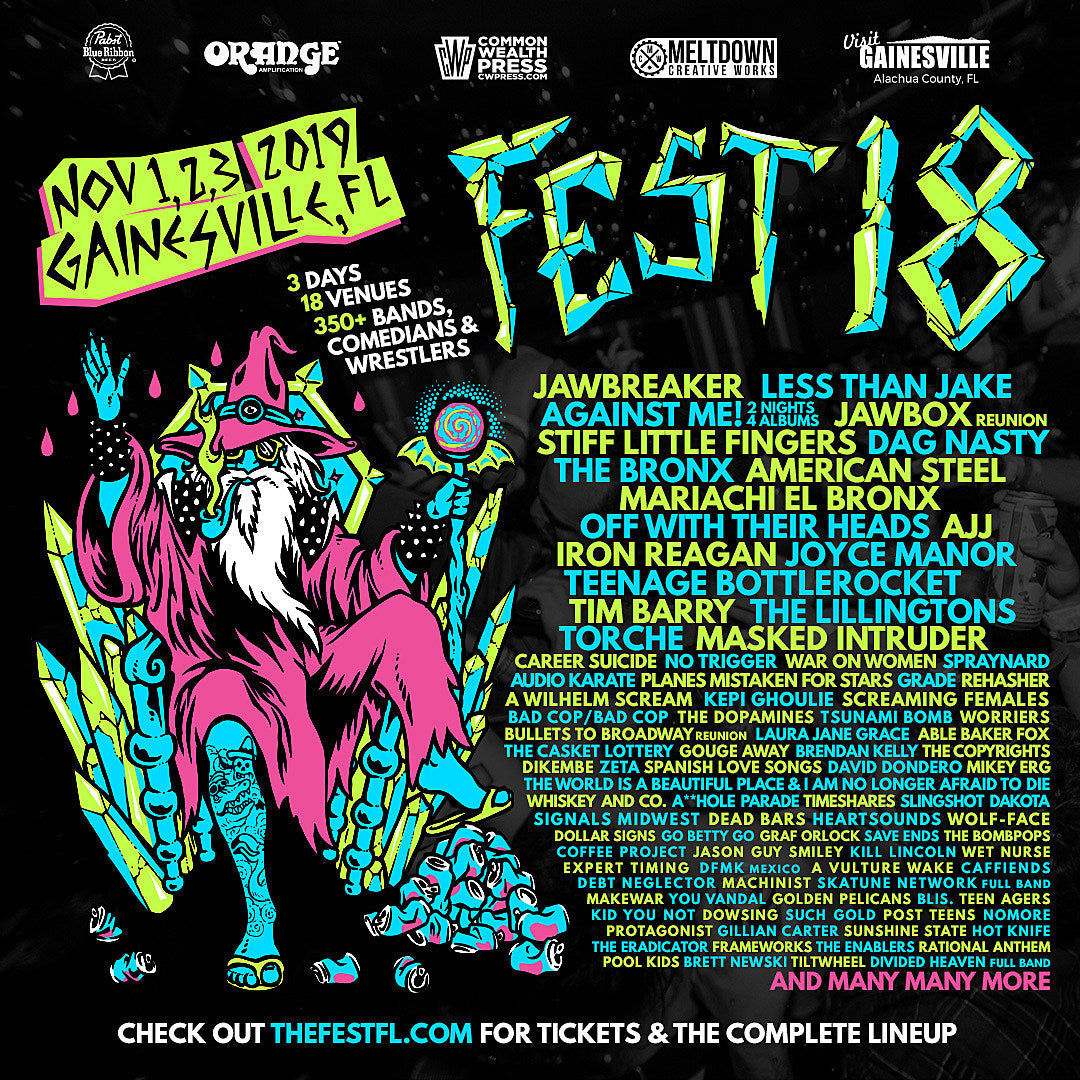 The Fest 2019 adds Against Me!, Stiff Little Fingers, Spraynard, The Bronx, Torche, more