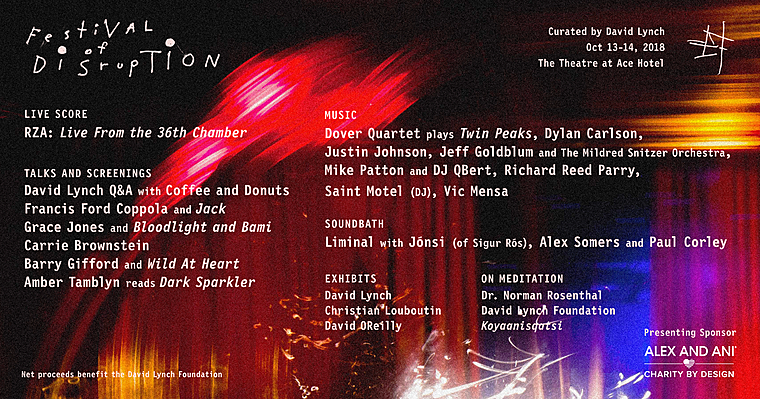 David Lynch’s Festival of Disruption 2018 L.A. lineup: RZA, Grace Jones, Jonsi, more
