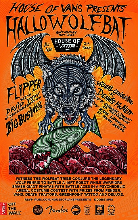 Flipper with David Yow on tour, add free NYC Halloween show at House of Vans (dates & recent live video)
