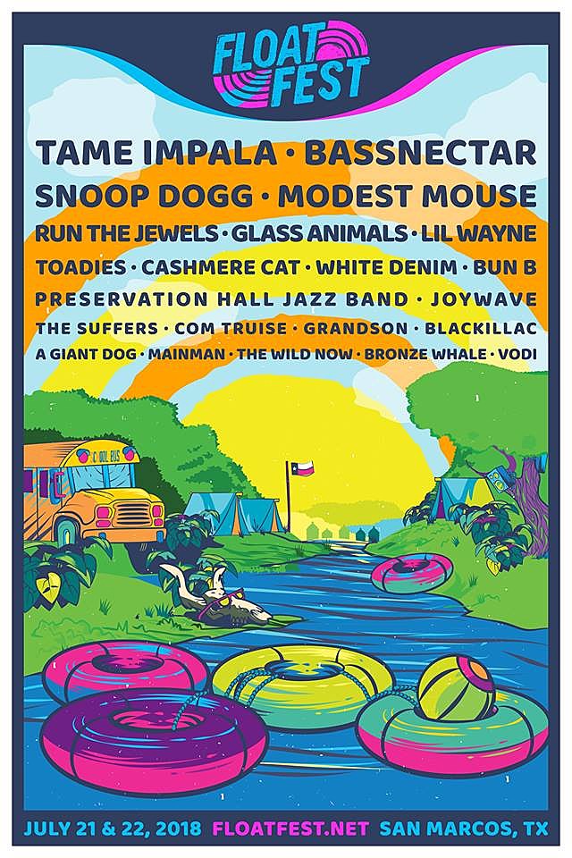 Float Fest 2018 lineup: Tame Impala, RTJ, Snoop Dogg, Modest Mouse, tubing and more