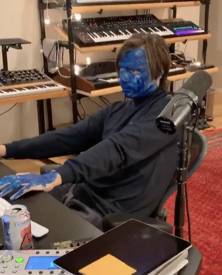 Flume remixed Eiffel 65’s “Blue” and painted his face blue and posted a video of it
