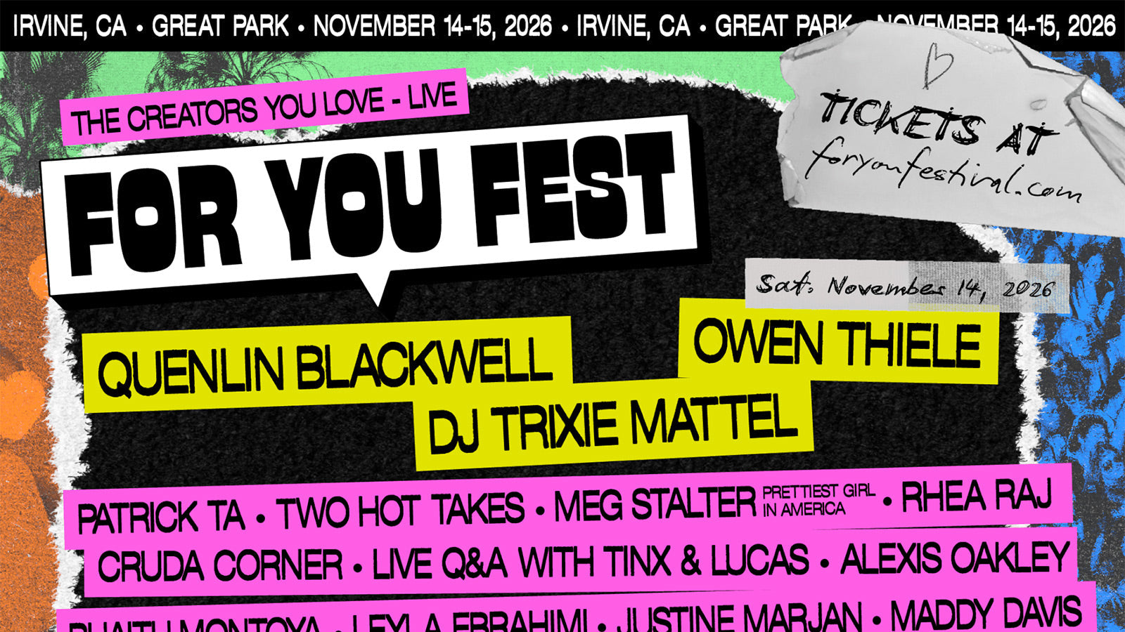 New CA ‘For You Fest’ announced ft. Trixie Mattell, Megan Stalter, Caleb Hearon, Rebecca Black & more