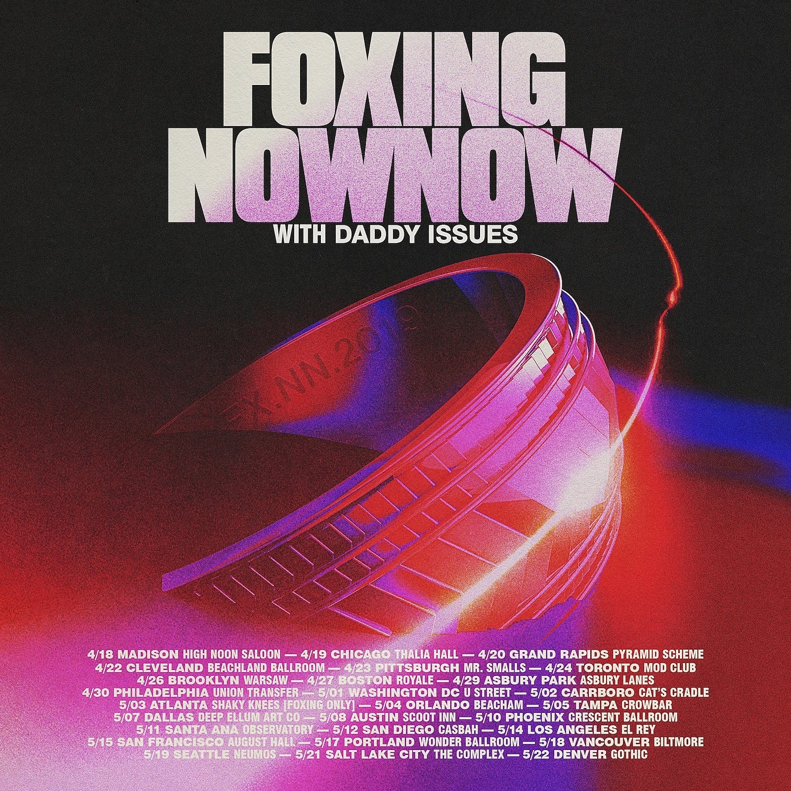 Foxing & Now, Now expand tour; Daddy Issues opening (BrooklynVegan presale)